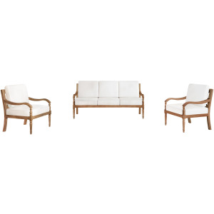 Savannah 3 PC Set-Sofa, 2 Chairs-White Linen