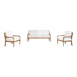 Savannah 3 PC Set-Sofa, 2 Chairs-White Linen