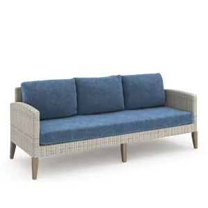 Carezza 6 PC Set-Sofa, 2 Chairs, Stools & Coffee Table-Blue