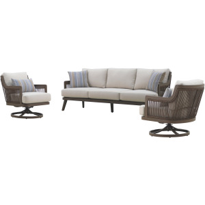 Genova Outdoor 3pcs Sofa, 2 Swivel Chairs