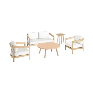 Wesley Outdoor 5 PCS Love, Chest, Offee & Nd Table White