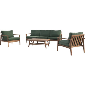 Ashton Outdoor 4pcs Set Sofa, Chest, Offee Table Moss