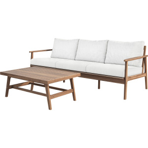 Ashton Outdoor 2pcs Set Sofa, Offee Table Natural