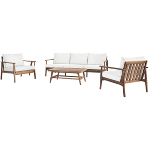 Ashton Outdoor 4pcs Set Sofa, Chest, Offee Table Natural