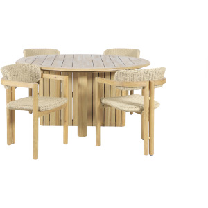 Sedona 5pcs Round Patio Dining Table W 4 Patio Chairs N