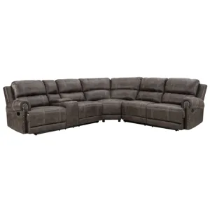Terra LAF Console Loveseat W/2 Recliners-Walnut