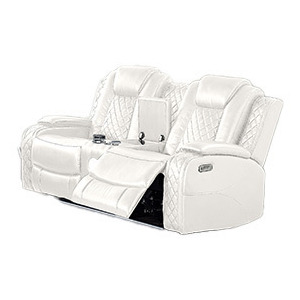Orion Console Loveseat W/ Dual Recliners White