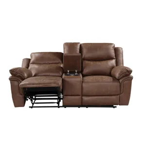 Ryland Console Loveseat W/Power Footrest-Brown