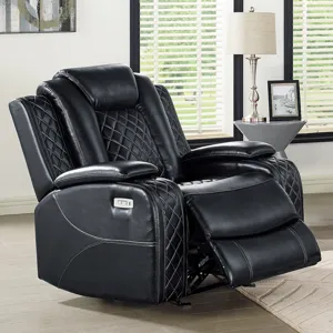 Orion II Glider Recliner W Power Footrest & Headrest-Black