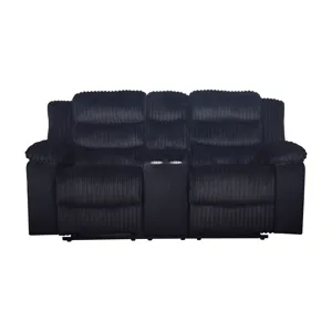 Willow Console Loveseat W Dual Recliners-Black
