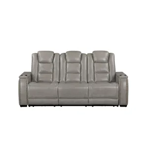 Breckenridge II Sofa W Power Footrest & Headrest-Lt Gray