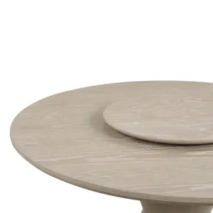 Gwendolyn Round Dining Table Top & Lazy Susan-Cerused Taupe