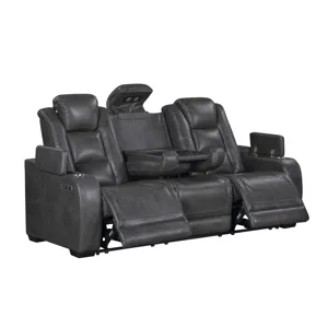 Chester Reclining Sofa W/Power Headrest & Footrest-Gray