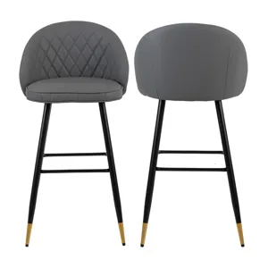 Oliver Gray Vegan Leather Bar Chair(2 Per Carton)