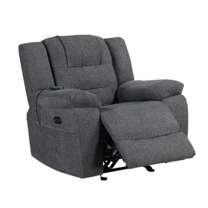 Redondo Glider Recliner W/Heat, Massage, Power Footrest-Dk Gray