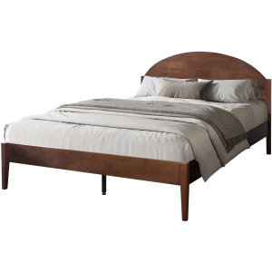 Rowland Solid Wood Arched Headboard-Walnut - Queen