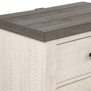 Augusta Two Drawer Nighstand W/USB Port-Rustic White