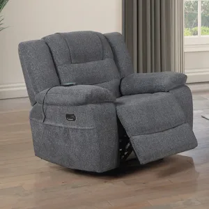 Redondo Glider Recliner W/Heat, Massage, Power Footrest-Dk Gray