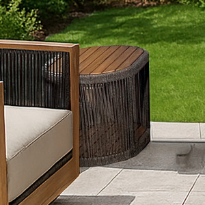 Veranda Outdoor Veranda Rope And Wood End Table
