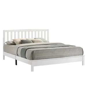 Leo 5/0 Q Slat Bed-Hb/Fb/Rails-White