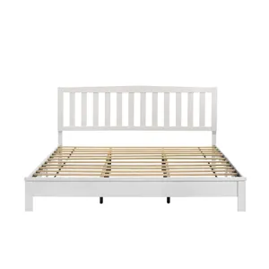 Leo 5/0 Q Slat Bed-Hb/Fb/Rails-White