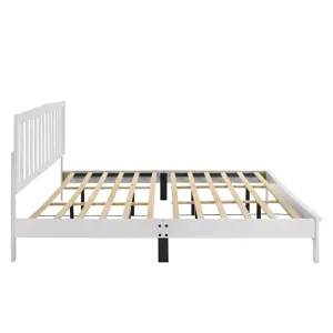 Leo 5/0 Q Slat Bed-Hb/Fb/Rails-White