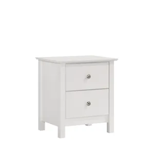 Zodiac 2 Drawer Nightstand-White