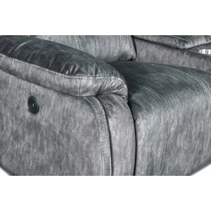 Tango Console Loveseat W/Speaker & Power Footrest-Shadow