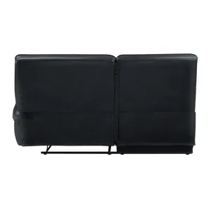 Warner RAF Loveseat W/1 Recliner-Black