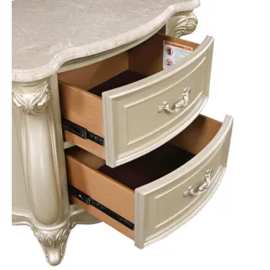 Monique Nightstand W/Marble Top-Champagne