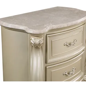 Monique Nightstand W/Marble Top-Champagne