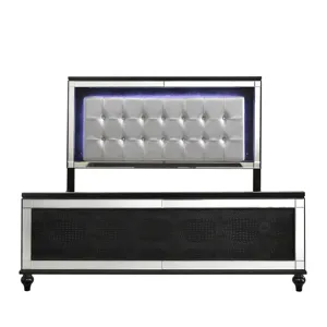 Valentino 6/6-6/0 K Lighted Headboard-Black