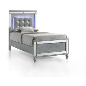 Valentino Headboard Silver - Twin
