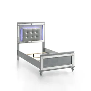 Valentino 3/3 T Footboard & Slats - Silver