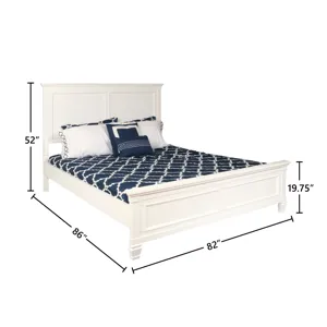 Tamarack 6/6/6/0 Ek/Wk Headboard, Footboard & Slats- White