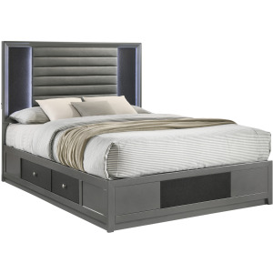 Nocturne Platform Siderails & Slats-Slate - Queen
