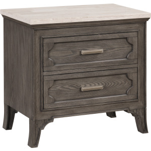 Lisbon Marble Top Nightstand-Gray