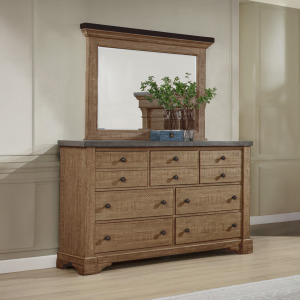 Augusta Mirror-Rustic Brown