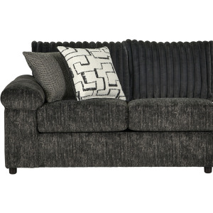 Remi Sectional Upholstery Remi LAF Loveseat W 2 Accent Pillows-Charcoal Gray
