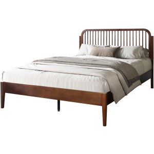 Soma Solid Wood Spindle Headboard-Walnut - Queen