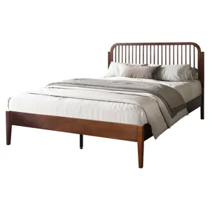 Soma Solid Wood Spindle Headboard-Walnut - Queen
