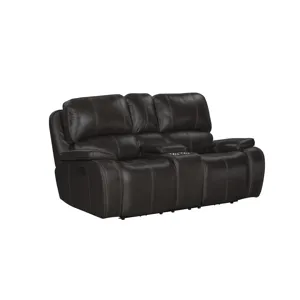 Brookings Console Loveseat W Dual Recliners-Charcoal