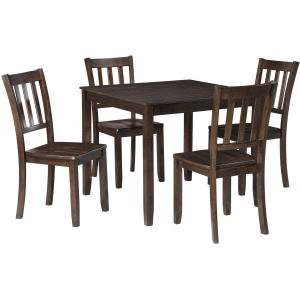 Stellan 5 PC Dining Set, Table & 4 Chairs-Black Cherry