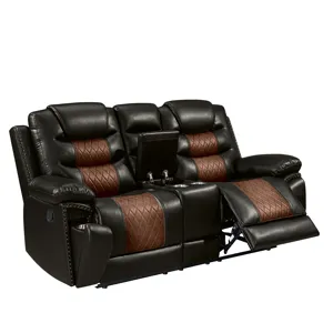 Nikko Console Loveseat W Dual Recliners-Brown
