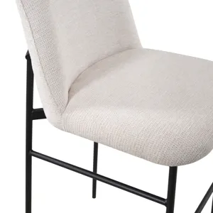 Erik Bar Chair W Black Metal Frame Beige(2 Per Carton)