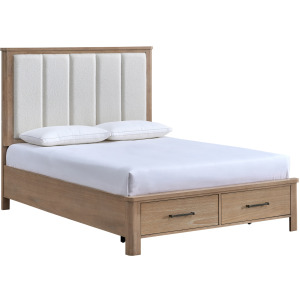 Anika Bedroom Anika Panel Headboard-Natural - Queen