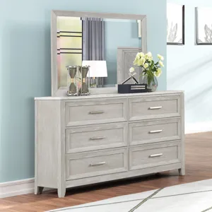 Fiona Landscape Mirror-Mist Gray