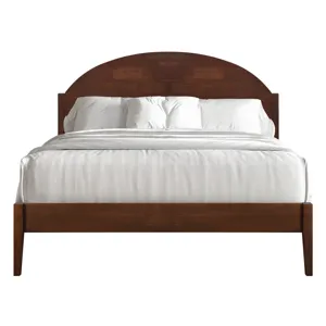 Rowland Solid Wood Arched Headboard-Walnut - Queen