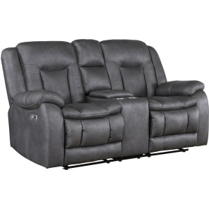 Morello Console Loveseat W/Power Footrest-Gray