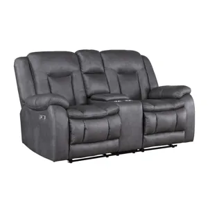 Morello Console Loveseat W/Power Footrest-Gray